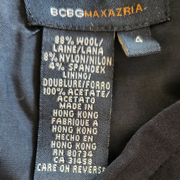 VTG BCBGMAXAZRIA wool black embroidered/fringe skirt Sz 4 - Picture 16 of 16